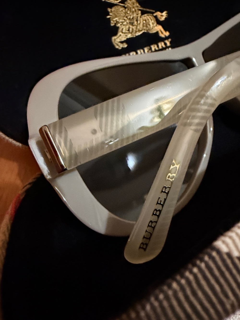 Burberry aviator Light Gray Frame Sunglasses with Black Lenses - Picture 3 of 5